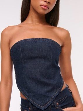 Abercrombie & Fitch Denim Buckle Top